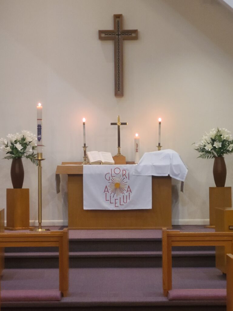 The Table of the Lord Jesus Christ prepared for the Sacrament of Holy Communion at Shepherd of the Hills Lutheran Church LCMS in Horseshoe Bend Arkansas The Lords Table 